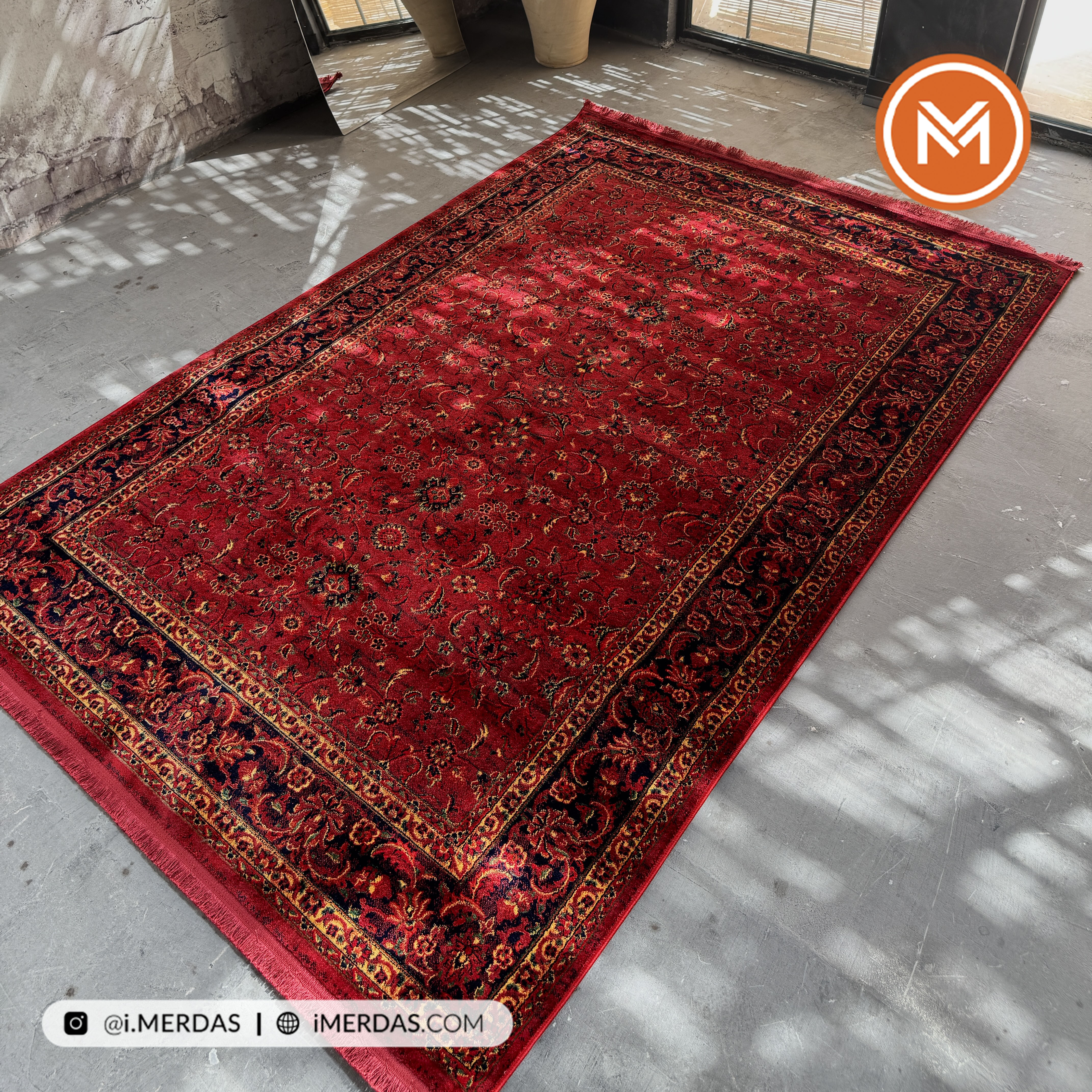 فرش گبه هرمس کد 6059 زمینه لاکی